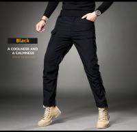 Pantalones Tácticos Caqui Para Hombre Con 4 Bolsillos Y Cintura Elástica Pantalones De Trabajo Militares Para Acampar Y Senderismo - details 2