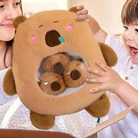 Juguete de peluche, muñeca marrón suave, lindo juguete de peluche, portátil con alta elasticidad, cómodo y suave, cojín de peluche para niños - details 1