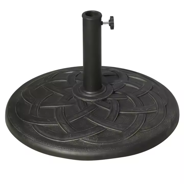 Outsunny Base de Sombrilla o Pie para Parasol tipo Soporte de 4 piezas de plástico 100x100x7,5 cm Negro - 1
