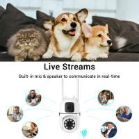 Cámara De Seguridad IP 8MP HD Wifi PTZ Dual Lens Dual Screen AI Auto Tracking Exterior CCTV Protección IP Con Visión Nocturna - details 12