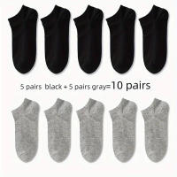 Calcetines De Tobillo Cómodos Y Transpirables Para Hombre Y Mujer Negros Blancos Grises Paquete De 5 O 10 Pares Para Primavera Verano - details 14