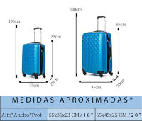 E-LONG Maleta Avión Equipaje de Mano de 18/20 pulgadas Viaje Cabina 4 Ruedas Maleta de cabina Rígida con asa Telescópica. - details 0