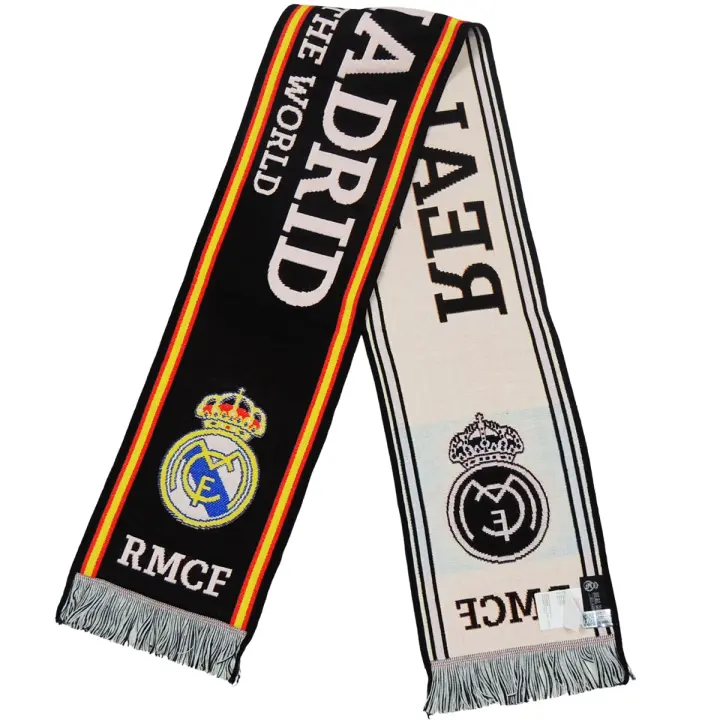 Bufanda Clásica Real Madrid Blanco-azul-negro 140x20cm 100% Acrílico - 1