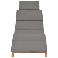 vidaXL Tumbona plegable con cojín madera maciza de teca Blanco, Gris, Sillas de Exterior Ideal para jardín, playa, piscina, terraza Tumbona Piscina Tumbonas Playa Tumbonas Jardín Exterior - details 1