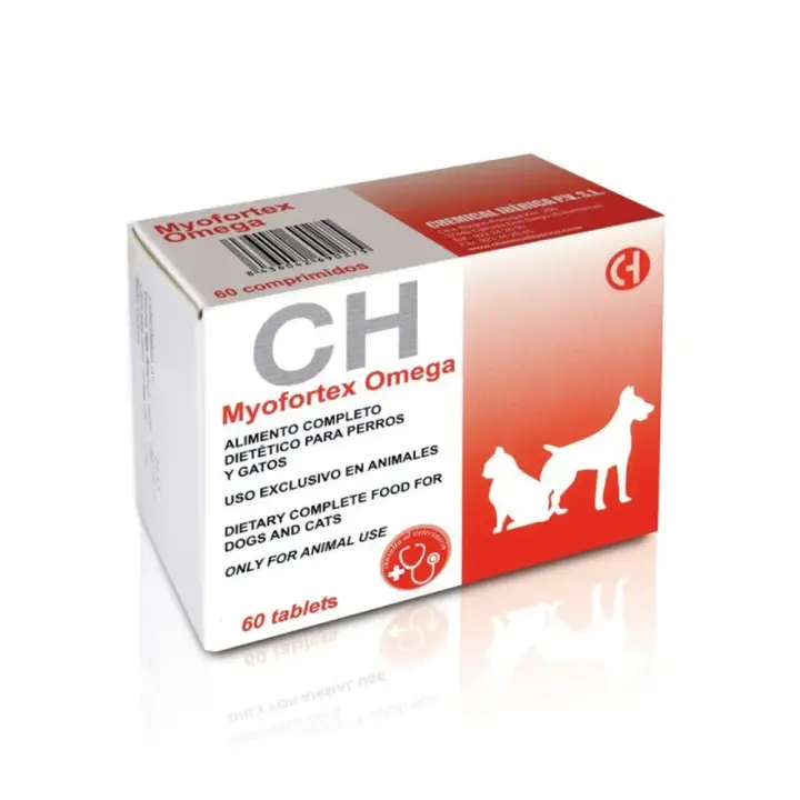 Myofortex Omega 60 comprimidos suplemento nutricional formulado para apoyar la función cardíaca de perros y gatos Chemical Ibérica - 1