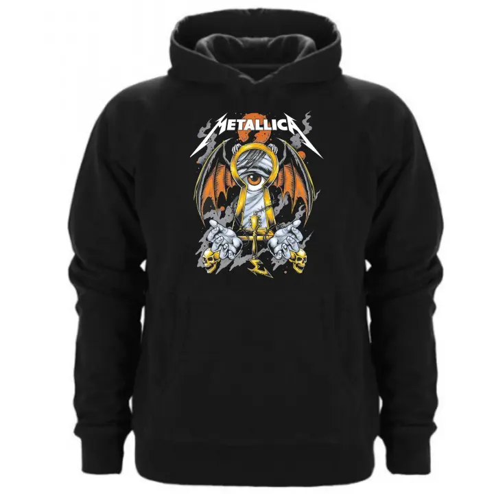 Sudadera con capucha Metallica - Marca Keya - Tejida en 50% algodón y 50% poliéster con un gramaje de 280g/m2. - Con cordón a tono - 1
