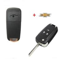 BARAC Llave Mando Carcasa de 3 Botones key shell para CHEVROLET CAMARO CRUZE EPICA LOVA HU100 para llavero con insignia - details 0