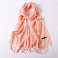 Bufanda De Moda Para Mujer En Color Sólido Invierno Hijab Trenzas Largas Chal De Mujer Pashmina De Lana Acrílico Envoltura Echarpe - details 6