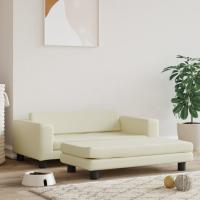 vidaXL Cama de perros con extensión cuero sintético 100x50x30 cm Color Crema,  Gris,  Marrón y mas - details 0
