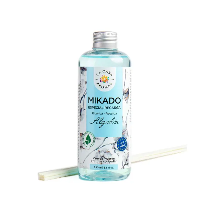 La Casa de los Aromas Mikado Reposicion  gran surtidos de olores botella 250ml con palitos de recambios Ambientador Fragancia  DURADERA  250ml Calidad garantizada Frutos rojos,Canela naranja,Lavanda,Azahar,Vainilla,Oceano,Cereza,Algodon, - 1