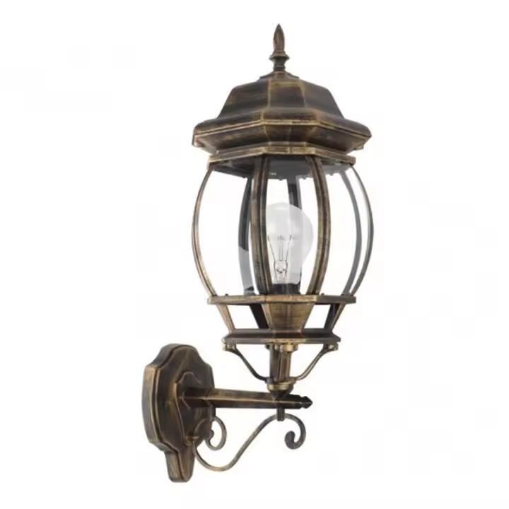 Farol Aplique Exterior Aluminio Negro/Oro FABRILAMP - 1
