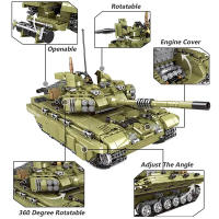 Bloques De Construcción TANQUE MILITAR TECNICO CIUDAD 1386 Piezas Modelo Escorpión Tigre WW2 Juguete Para Niños Con Instrucciones - details 3