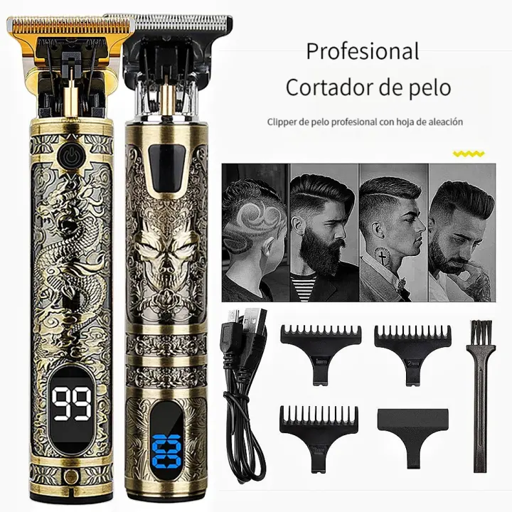 Pantalla digital Cabeza de Corte de Maple inoxidable profesional T9 hair trimmer metal Cuerpo hombres máquina de afeitar Eléctrica - 1