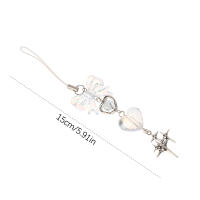 Colgante De Corazón Azul Y Transparente Hecho a Mano Para Teléfono Mujer Niña Lanyard De Goma Con Lazo Lindo Y Práctico - details 8