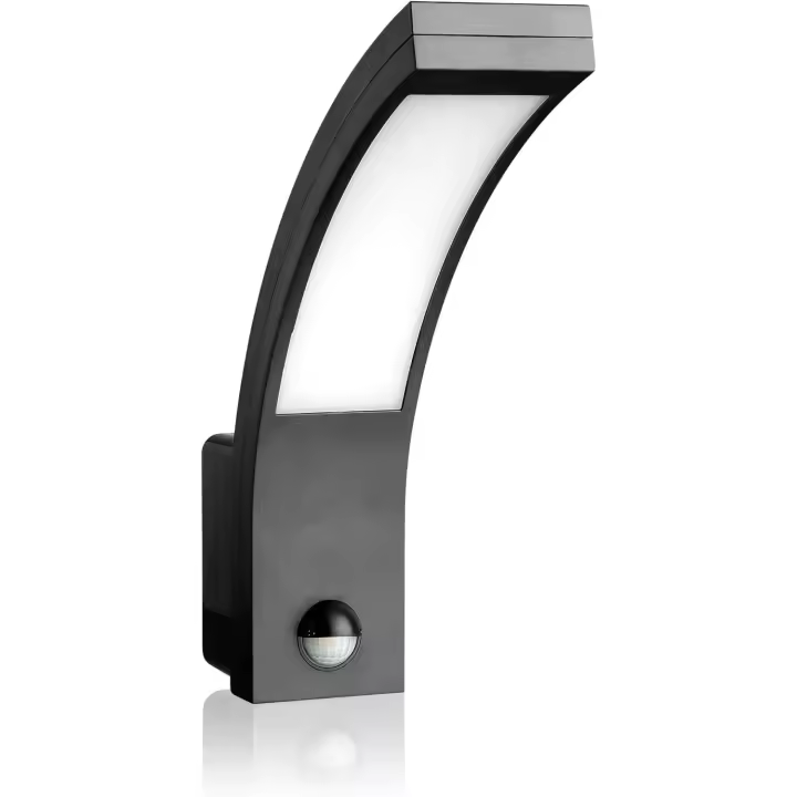 Lámpara LED de exterior con detector de Movimiento, Negro color, 6 W, 1000 LM, 3000 K, IP65, de pared de plástico. - 1