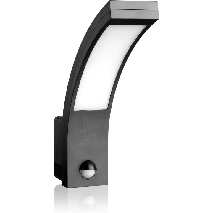 Lámpara LED de exterior con detector de Movimiento, Negro color, 6 W, 1000 LM, 3000 K, IP65, de pared de plástico. - 1