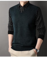 Suéter De Poliéster Para Hombre Con Cuello Polo Y Rayas Gris Oscuro Acolchado Y Cálido Para Otoño E Invierno Moda Coreana - details 5