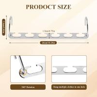 6 Piezas 26CM PerchasOps, Perchas Multiples de Metal, Perchas Abreviables para Camisa Vestido Pantalones Abrigo - details 7