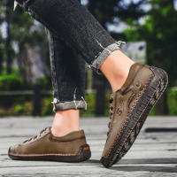 Zapatos Casuales Para Hombre En Cuero Mocasines De Alta Calidad Confortables Y Antideslizantes Para Exterior Clásicos De Tobillo - details 1