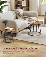 Juego de 2 Mesas de Centro Redondas - Estilo Moderno con Marco de Acero, para Sala de Estar y Dormitorio, Disponible en Varios Colores - details 8