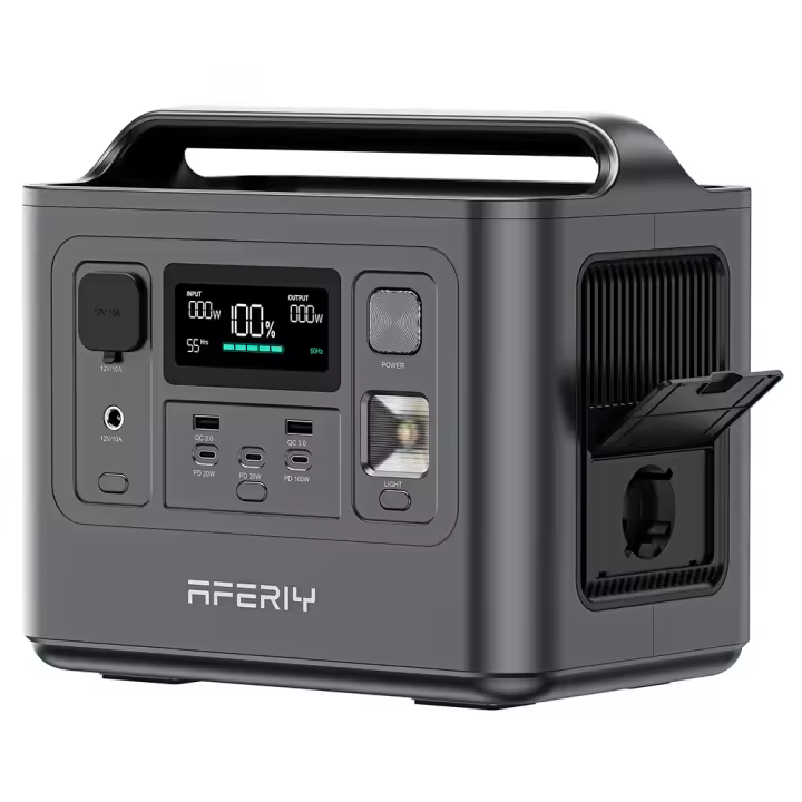 Estación de Energía Portátil AFERIY P010, Generador Exterior de 800W 512Wh, 8 Salidas, Carga Completa en 1.5H, Batería LiFePO₄ con más de 3500 Ciclos - 1