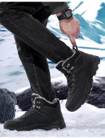 Botas De Camuflaje Para Hombres Talla Grande Impermeables De Cuero PU Para Invierno Botas De Nieve Calientes Con Suela De Goma Y Forro De Plush - details 4