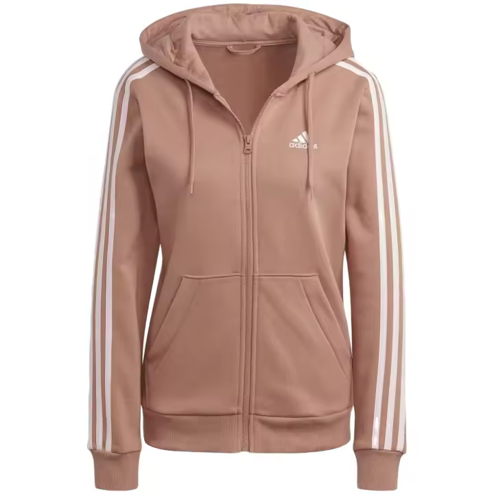 Sudadera con Capucha Adidas 3 Stripes Adid para mujer en color beige - 1