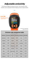 Termómetro Digital Infrarrojo No Contacto -40°C~1600°C Pantalla Color Grado Industrial Con Probing K Medidor De Alta Temperatura - details 12