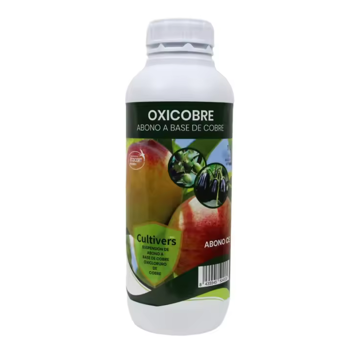 CULTIVERS Oxicloruro de Cobre1 L Concentrado al 70% Ecológico (Acción Fungicida). Abono para Topo Tipo de Plantas y árboles. - 1