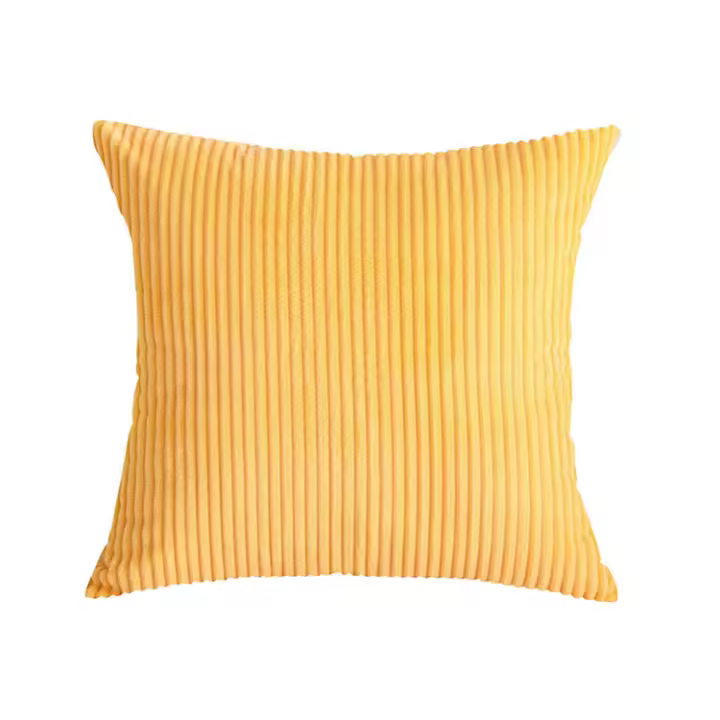 La almohada Amarilla cubre Las almohadas de tiro rayadas Decorativas suaves estupendas DE LA Mostaza DE LA Pana 18x18-(2PCS) - 1