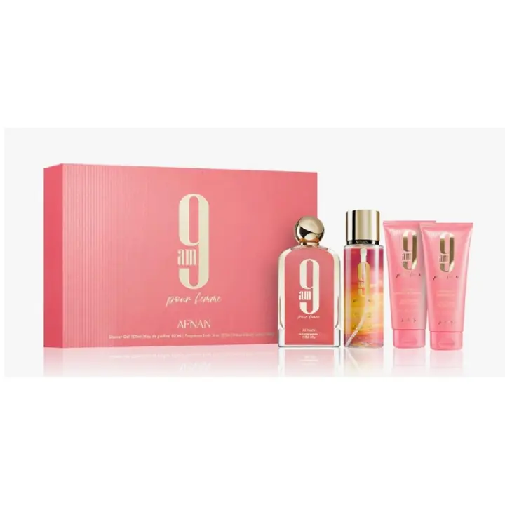 Perfume Pack 9am Pour Femme  de Afnan Para Mujer | Eau de Parfum 100ml + Gel de Ducha 100ml + Bruma Coporal 150ml + Loción Corporal 100ml | Producto 100% Original - 1