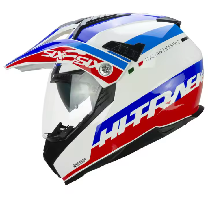 Casco Trail CGM 666S Twin Hitrack - Blanco Azul Rojo - 1