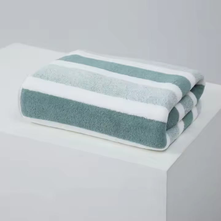 Juego De Toallas De Microfibra Para Hotel Tamaño 35*75cm/70*140cm En Colores Gris Y Verde Absorbentes Suaves Para Playa Y Baño - 1