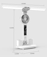 Lámpara De Escritorio LED Con Ventilador Y Reloj Digital USB Luz De Lectura Táctil Plegable De 3 Colores Luz Nocturna Para Ojos Cuidado - details 14