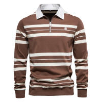 Novedad de verano, camisa POLO de algodón a rayas con solapa para hombre, camiseta de manga corta bordada informal y a la moda para hombre - details 2