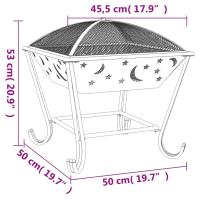 vidaXL Brasero con atizador acero XXL 50 cm - details 7