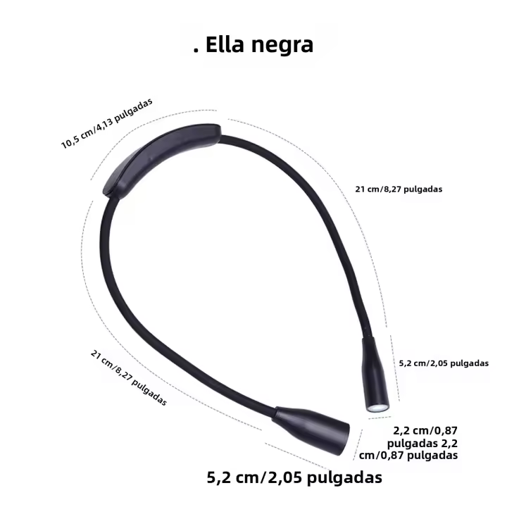 Luz De Lectura Portátil Para El Cuello Con 4 LED Recargable USB 3 Colores Lámpara Nocturna Para Costura Tejer Camping Reparación - 1