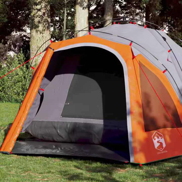 vidaXL Tienda de campaña iglú 3 personas apertura rápida gris/naranja - 1