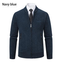 Chaqueta De Punto Para Hombre 2023 Cuello Erguido Gruesa Y Cálida Cardigan Suéter Casual Abierta Por Cremallera Manga Larga - details 28