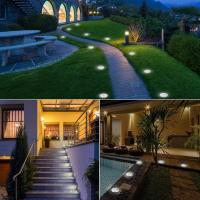Luces solares para jardín, 8 LED, paquete de 4 luces de piso, luces exteriores blancas cálidas impermeables IP65 - details 3