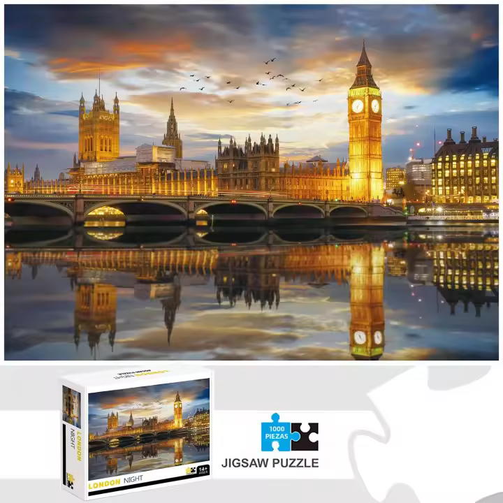 Rompecabezas De Londres Nocturno 1000 Piezas Juego Educativo Para Adultos Y Niños Decoración De Hogar Divertido Y Desafiante - 1