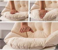 Almohín de La Silla con el respaldo del asiento de la máscara del Silla suave terciopelo impermeable elástico Para El Jardín Paja Silla de trinquete beige 40*40*48cm - details 2