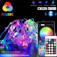 Cadena De Luces LED RGBIC Bluetooth Con Batería Operada Dreamcolor Smart Fairy Luz Para El Hogar Autónoma Y Decorativa - details 0