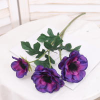 3 Cabezas De Anefoma Poppa Flores Artificiales De Seda Larga Rama Decoración Para Fiesta De Boda Navidad Hogar Wreath Mesa Jardín DIY - details 7