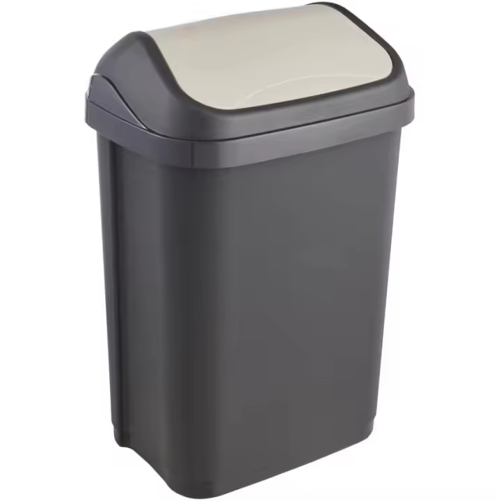 Cubo de Basura con Tapa Basculante, 10 l, Swantje, Gris grafito KEEEPER - 1