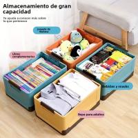 Caja De Almacenamiento Plegable Colorida Para El Hogar Organizador De Plástico Para Ropa Libros Juguetes Y Más (Múltiple Propósito Ahorro De Espacio) - details 7