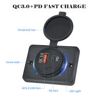 Enchufe USB Rápido 24V Para Carro Bus Camión Barco ATV Panel De 38W Con Luz LED Cargo De Carga Rápida QC3.0 Para RV - details 1