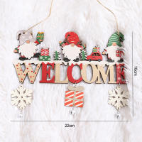 Decoraciones De Navidad De Madera De Santa Claus Y Muñeco De Nieve Creativo Artesanal Para Puerta Adorno De Navidad - details 0