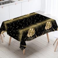 Mantel Desechable De 220x130 Cm Negro Y Oro Rosa Para Fiesta De Cumpleaños Decoración Para Hombres Y Mujeres Mantel Cubierta De Fiesta Suministros - details 3