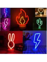 Luz De Neón LED Decorativa Para Escritorio Regalo De Halloween Lámpara De Mesa Para Fiesta Creación De Ambiente De Habitación Powered by USB O Baterías - details 0